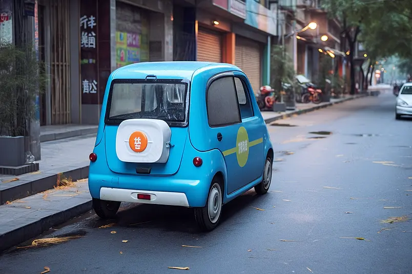 高清的图片海报设计背景广告设计素材元素在公路上行驶的老年代步车