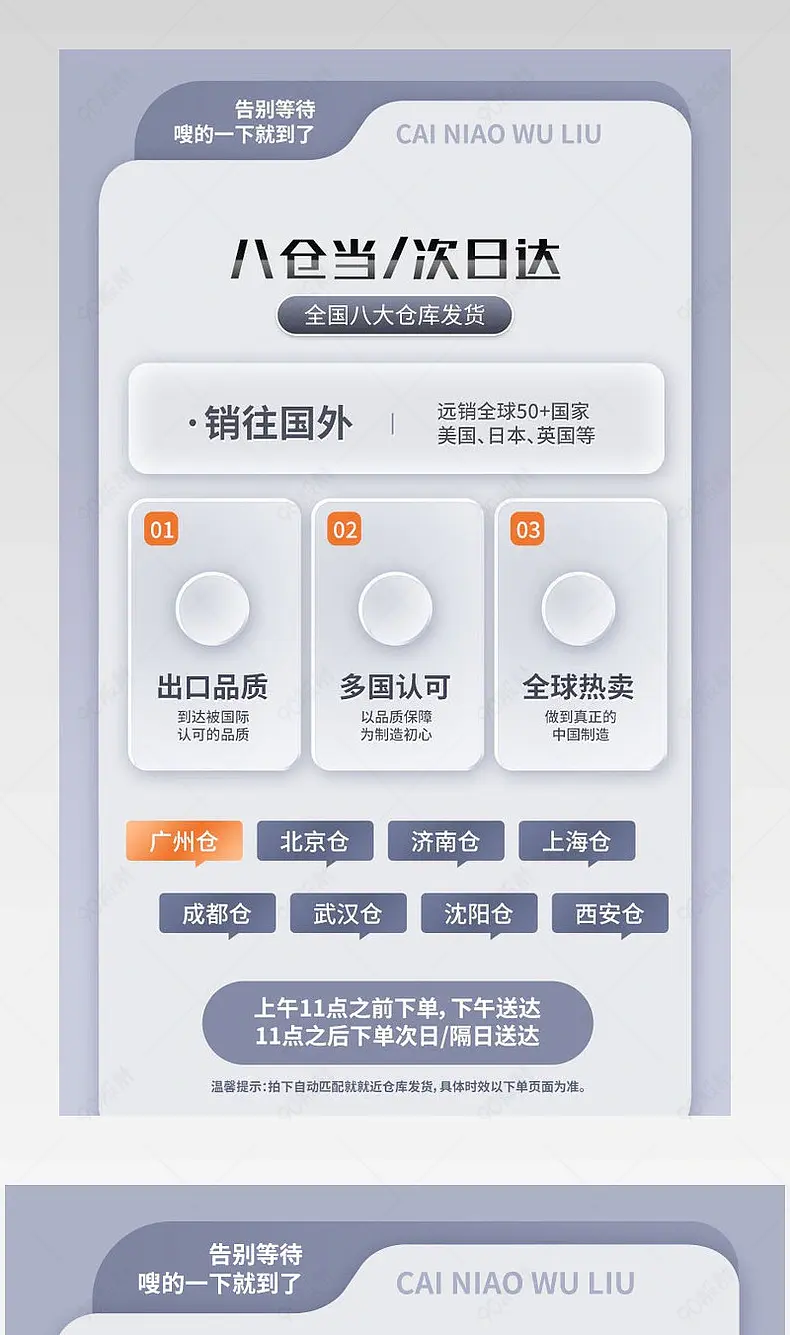 清新售后服务保障详情页说明设计模板