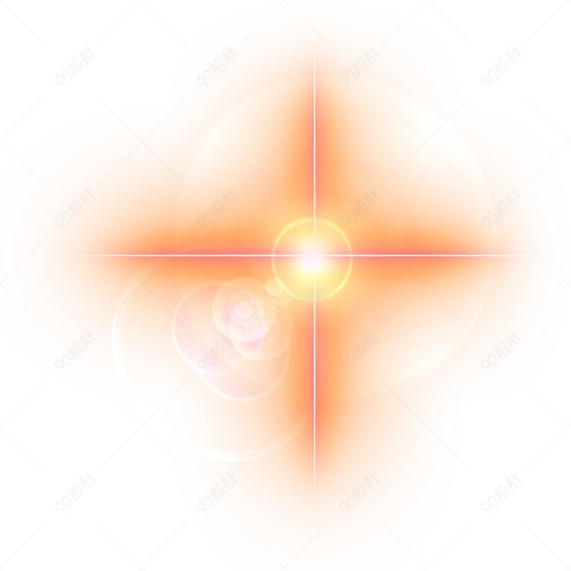 黄色装饰卡通插画光效光晕光感元素