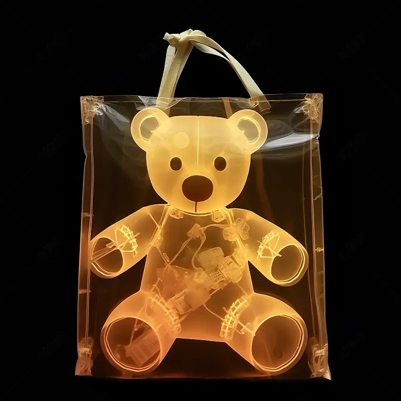 彩色x光的泰迪熊玩具