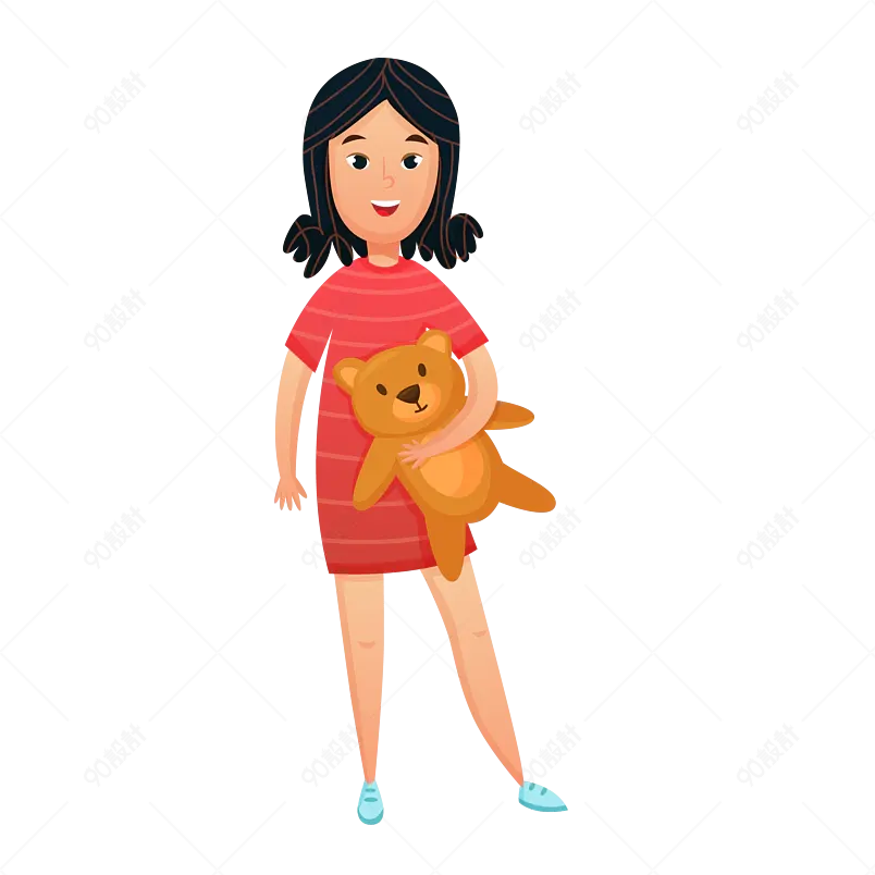 孩子女孩子玩耍玩具熊快乐儿童玩具