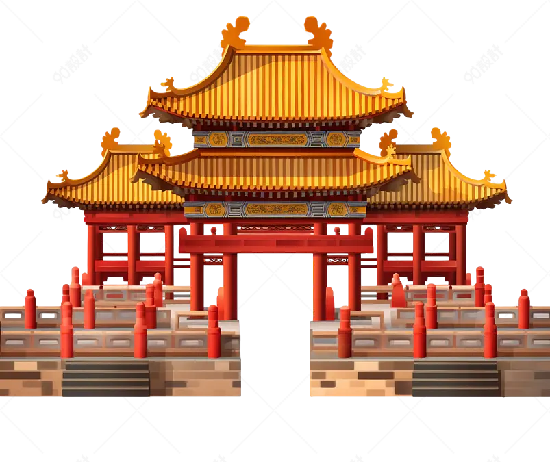 中式古代建筑门头头装饰元素