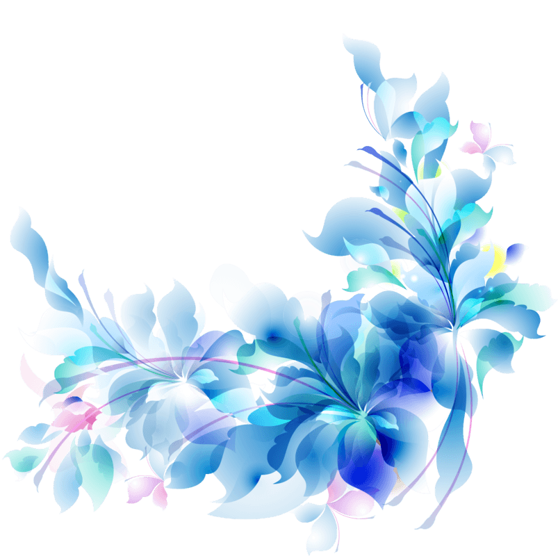 梦幻层叠花纹对角边框