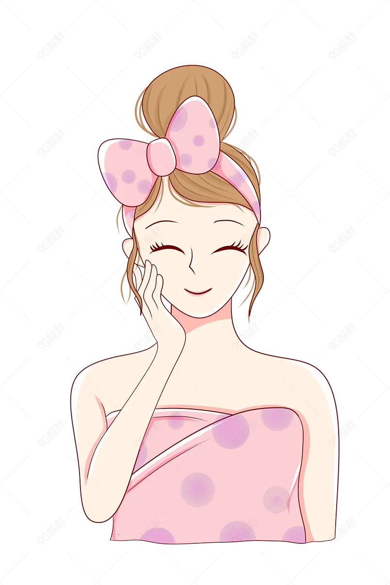 卡通手绘化妆美女素材海报插画设计