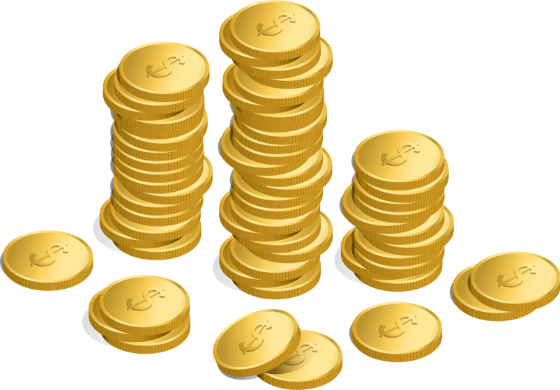 一堆金币