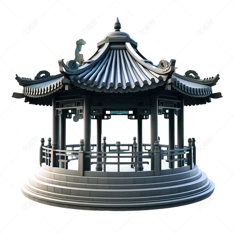古建筑仿古建筑青石板凉亭