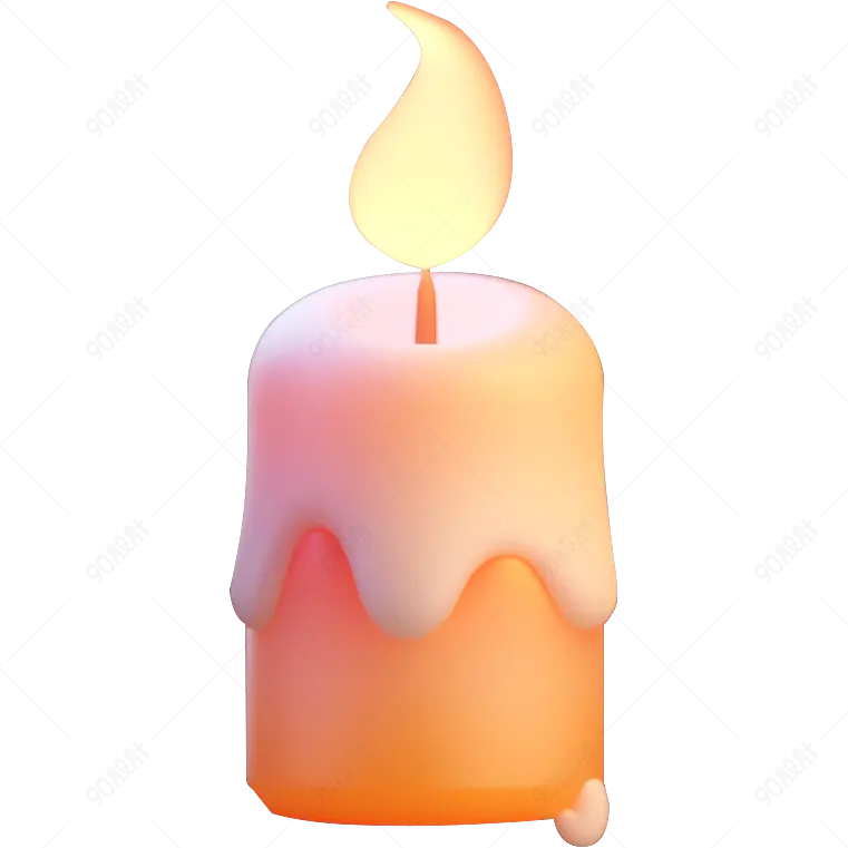 点燃希望的蜡烛火花摇曳3D模型免扣素材