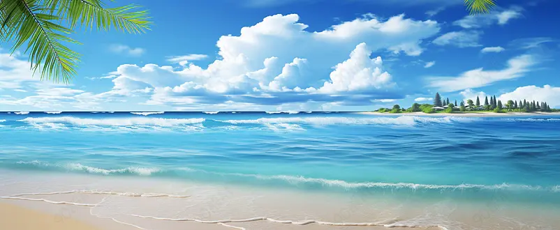 大海沙滩海报