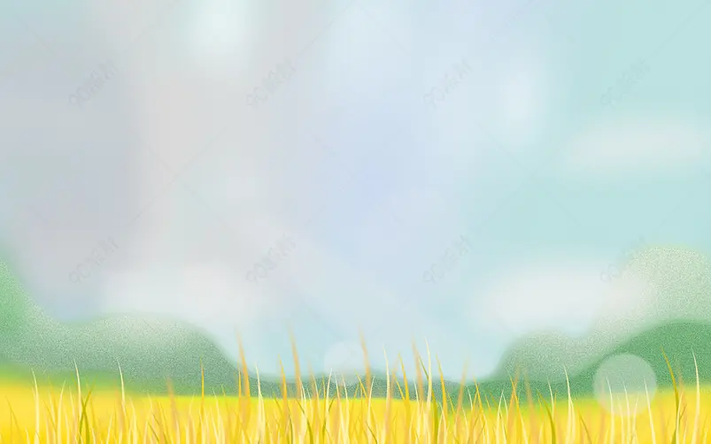 原创简约风小清新春季卡通麦田场景背景