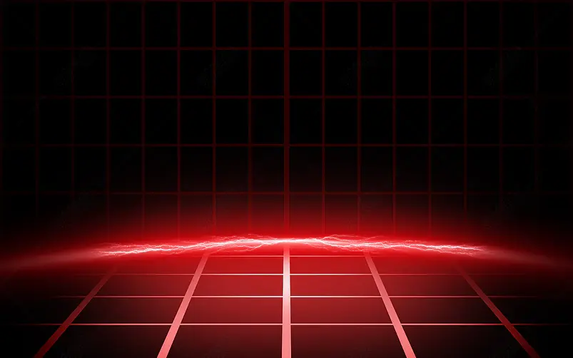 红黑色科技光效闪电室内空间背景