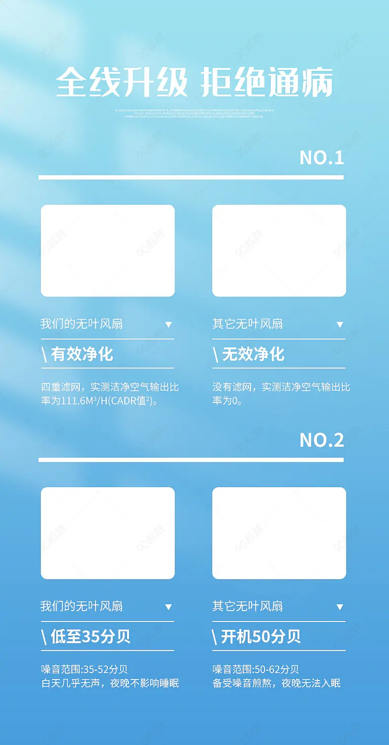 无叶风扇详情页产品对比图营销模块设计模板