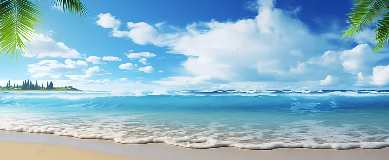 大海沙滩海报
