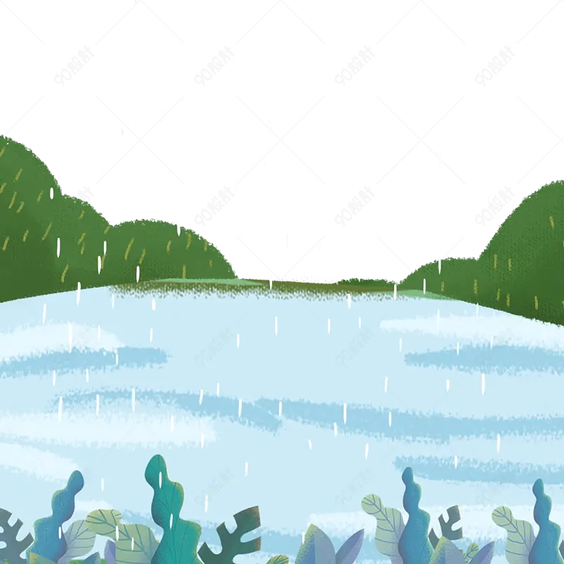 下雨装饰下雨雨滴雨水插画漂浮元素