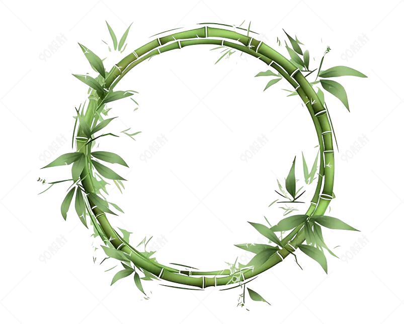 翠竹圆形矢量边框新中式风格