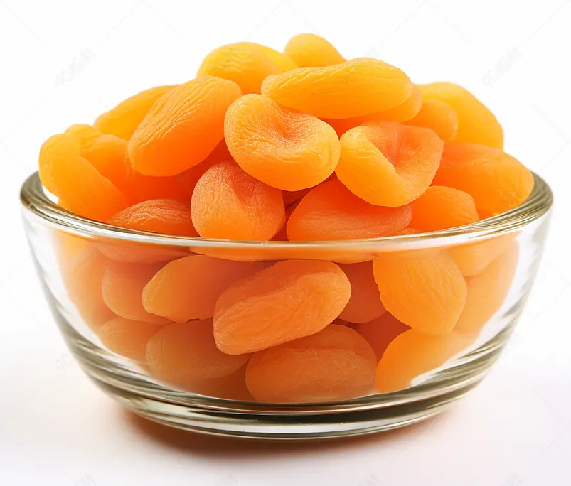 玻璃碗,白上孤立的干杏子白色饮食水果食物甜点盘子杂货店美食厨房健康