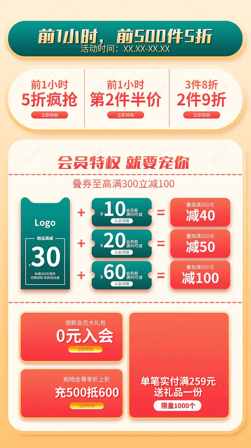 简约大气时尚电器首页店铺活动专区营销模块设计模板