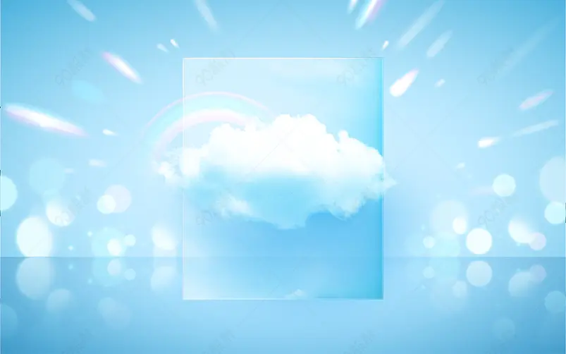 天空彩虹云层蓝天白云艺术空间背景
