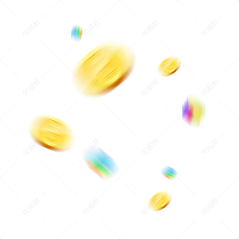 金币几何电商中奖流体彩色装饰元素