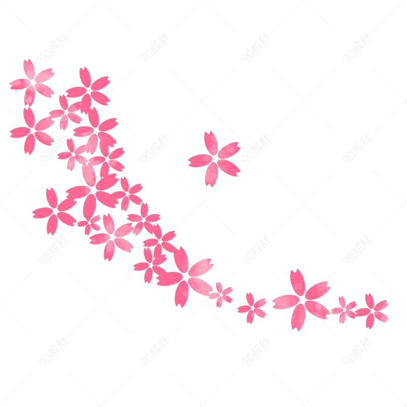 卡通手绘风格漂浮花瓣免扣装饰元素