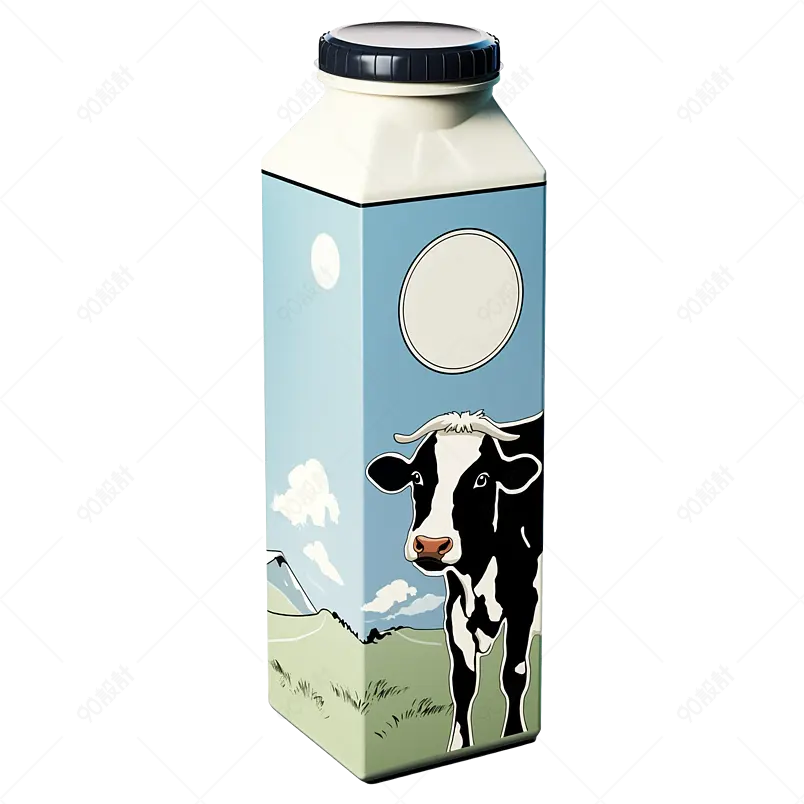 牛奶奶制品外包装盒免抠素材图