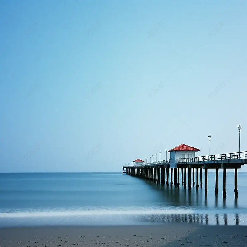 黄昏时分的亨廷顿海滩码头