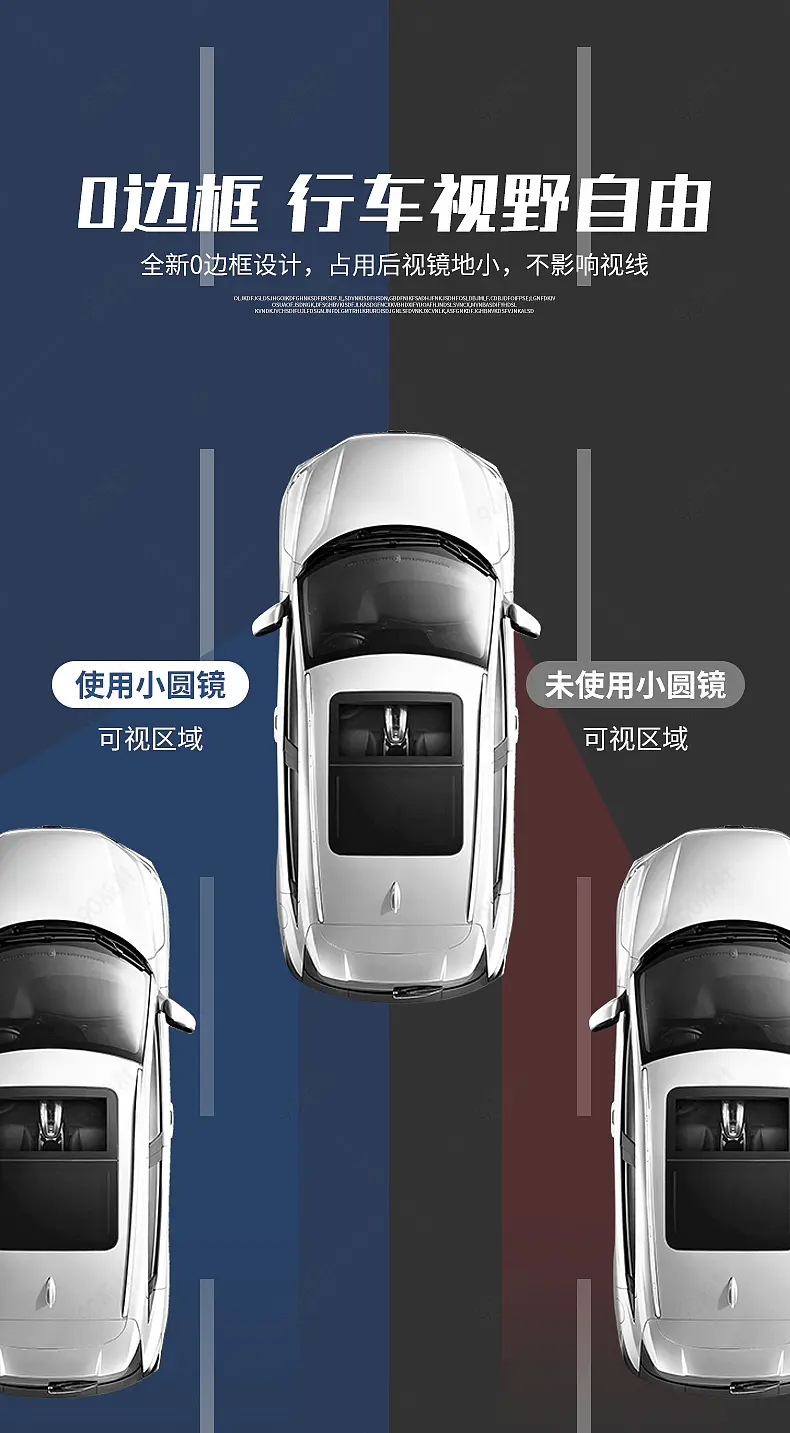 汽车后视镜小圆镜详情页对比图营销模块设计模板