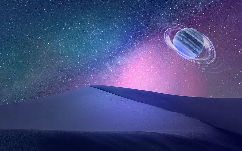 科技未来科幻宇宙星空卫星极光地球背景