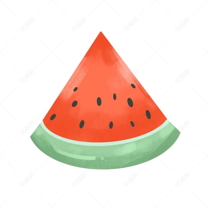 立夏西瓜可爱插画海报夏天水果卡通手绘