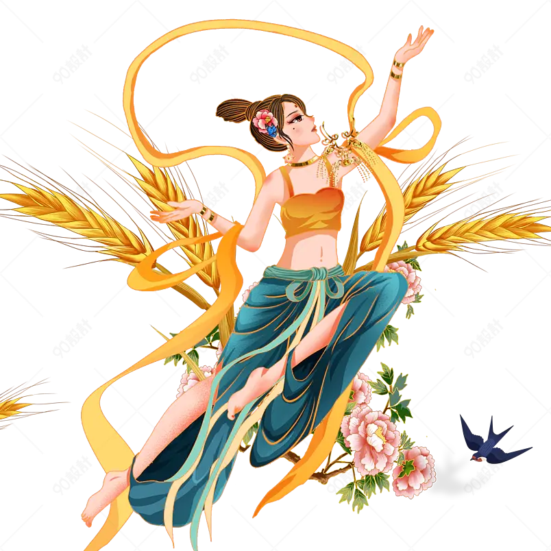 清新传统小满节气小麦麦穗海报装饰元素