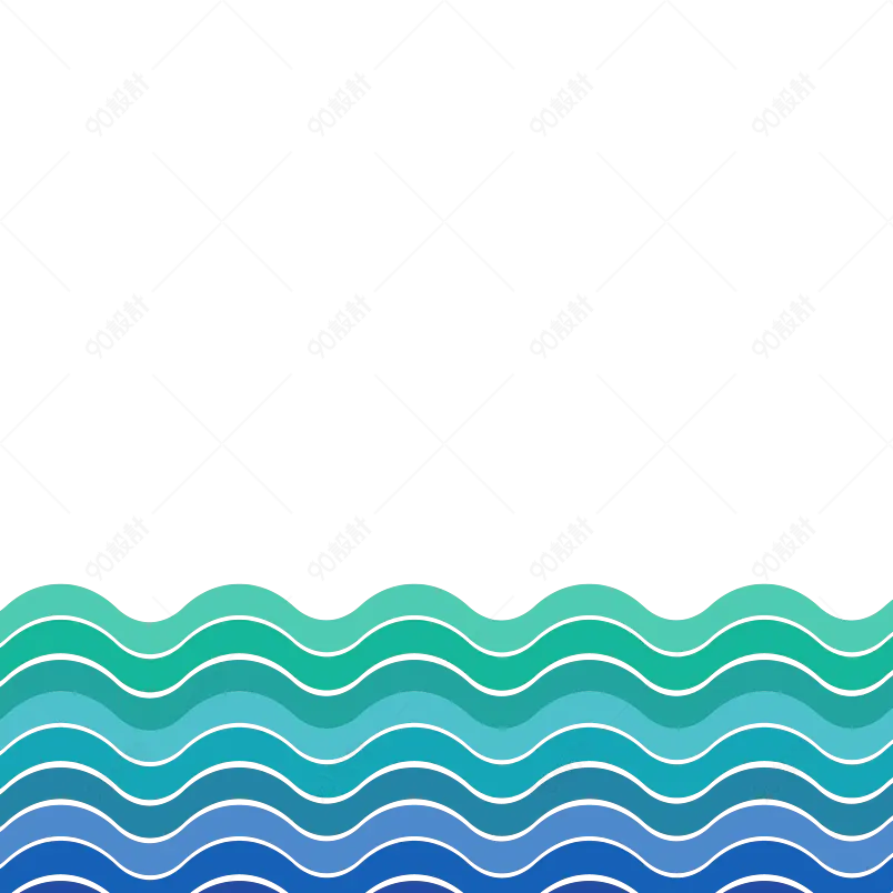 卡通海水海浪装饰浪花蓝色水元素