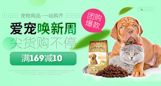 唯美时尚小清新猫狗宠物狗粮零食钻展图