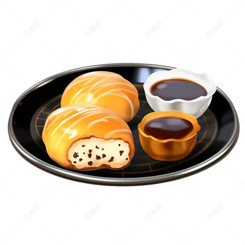黄色食物特色小吃白色桂花馅小食美食实物免扣元素