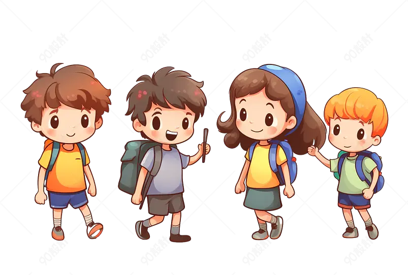 手绘卡通可爱的小孩子儿童