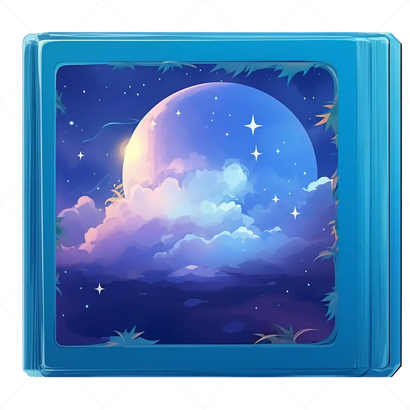 手绘学习星空太空蓝色书本