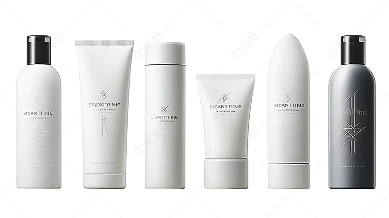 现实的瓶组。化妆品品牌模板