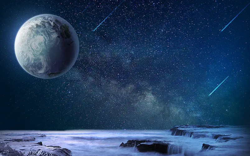 月球宇宙星球地球中国航天日世界日背景