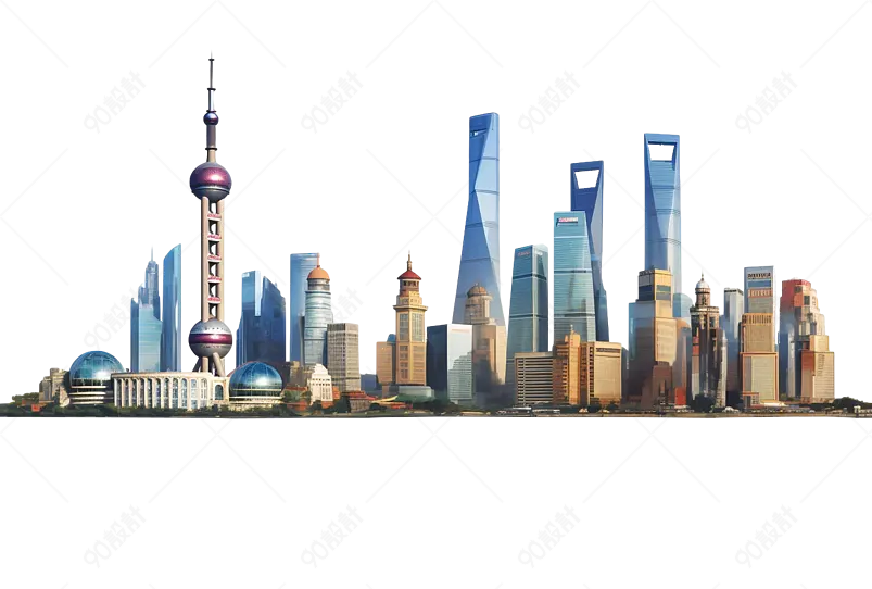 上海东方明珠高楼大厦全景景观元素