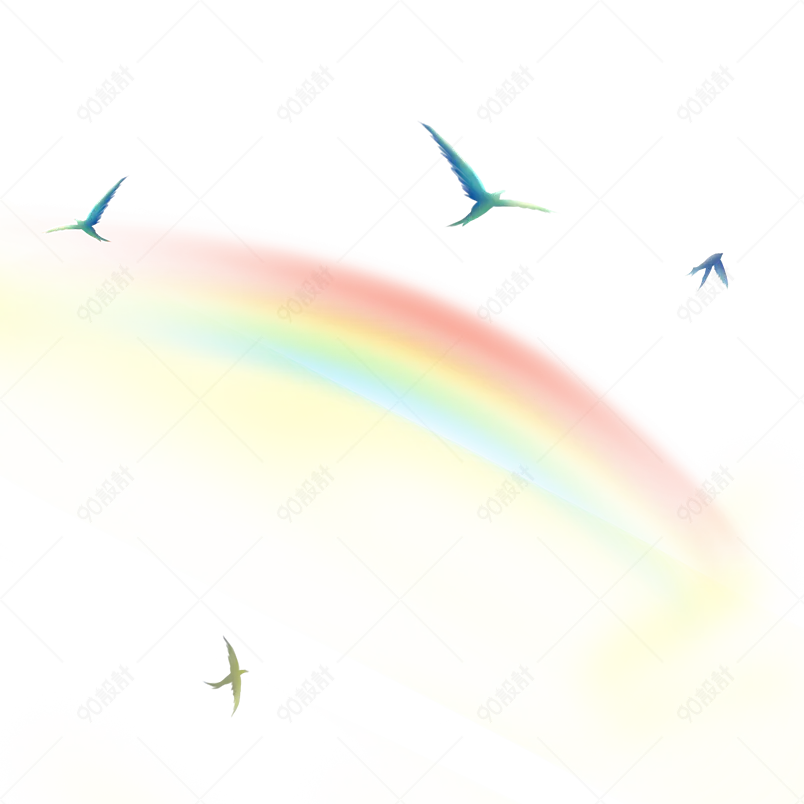 立夏彩虹卡通装饰云朵菜花插画装饰元素