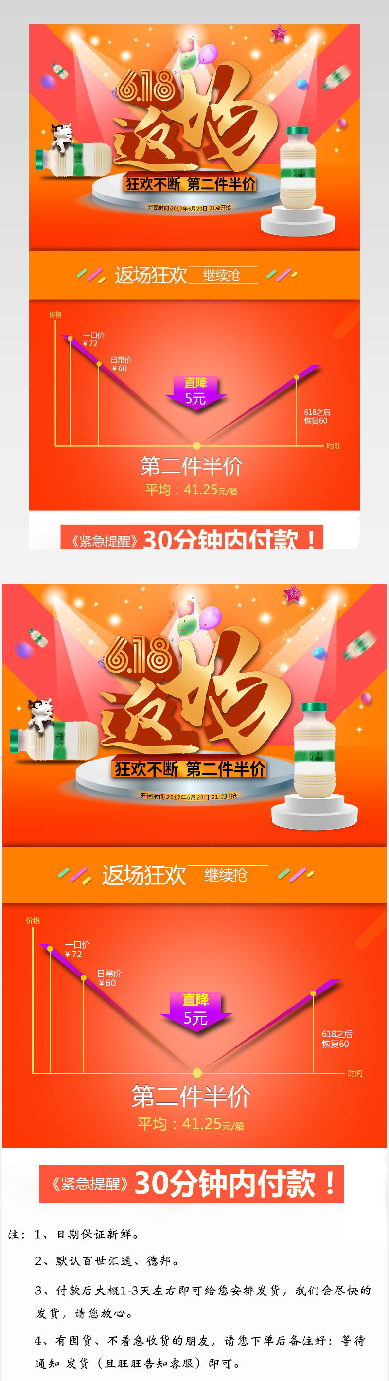 牛奶618淘抢购折线图