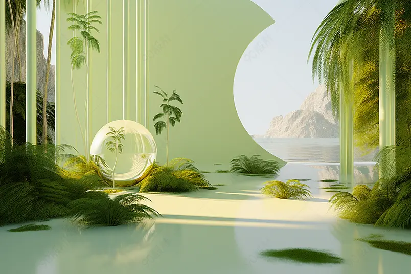 绿色主题植物文艺唯美清新