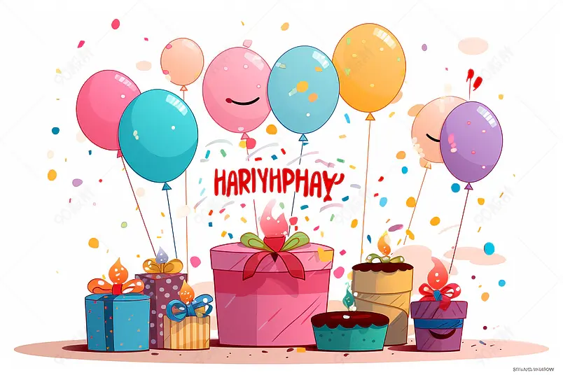 卡通可爱生日快乐背景