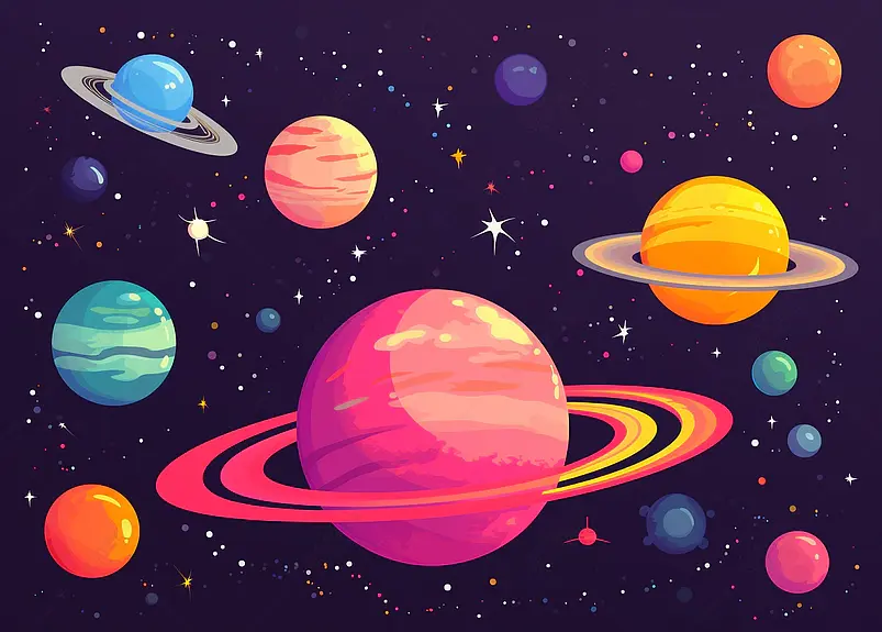 深色太空背景各星球素材