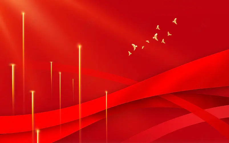 党建红色劳动节装饰布纹大红背景素材