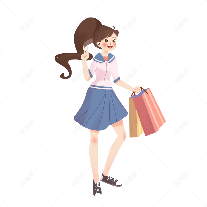 女生节女神节妇女节购物女性卡通手绘