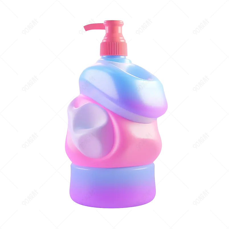 3d彩色立体的瓶子清洁用品洗手液瓶子