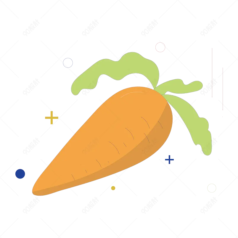 简约水果蔬菜食品胡萝卜UI图标元素设计