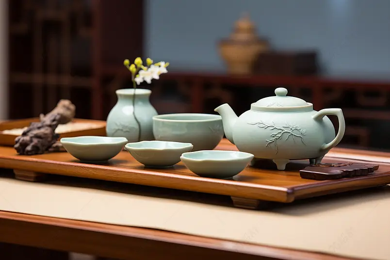 精致的茶杯摆件