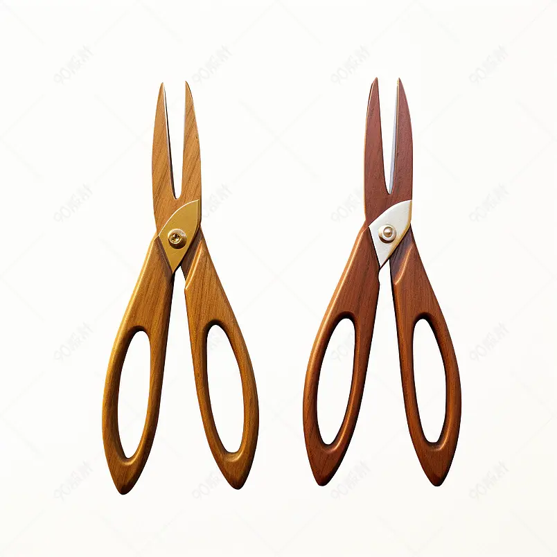 棕木厨房钳孤立在白色