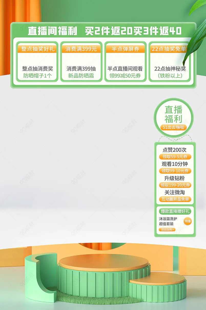 五一51出游季劳动节洗护用品直播背景贴片悬浮侧栏