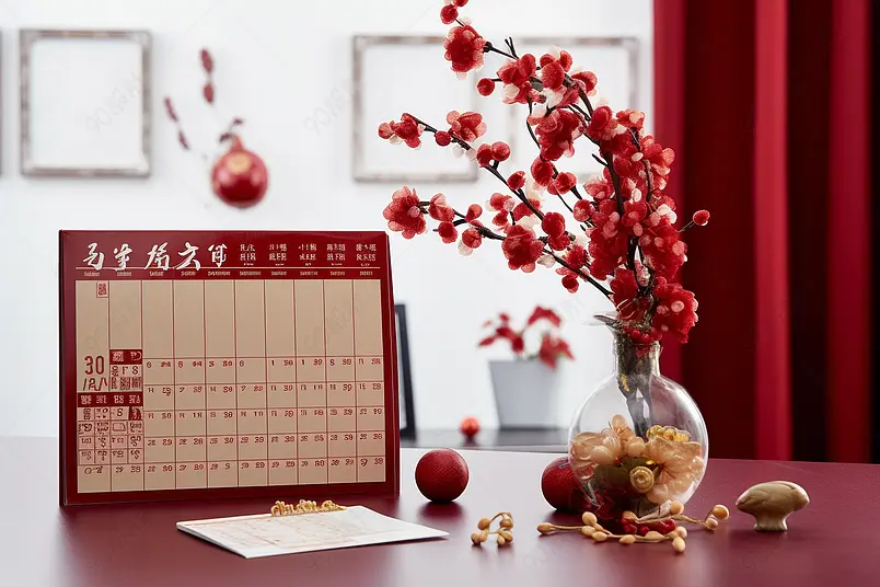 2023年新年兔年日历背景